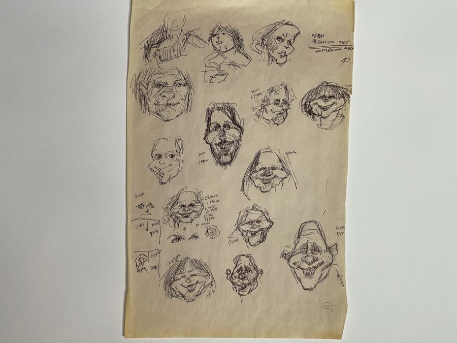 Max Turner Unsigned Original Caricatures Cartoons Drawings On Paper 11 X 17 [Photo 1]