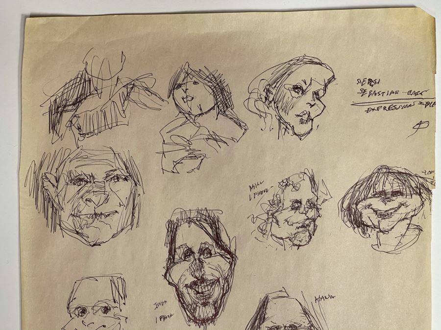 Max Turner Unsigned Original Caricatures Cartoons Drawings On Paper 11 X 17 [Photo 3]