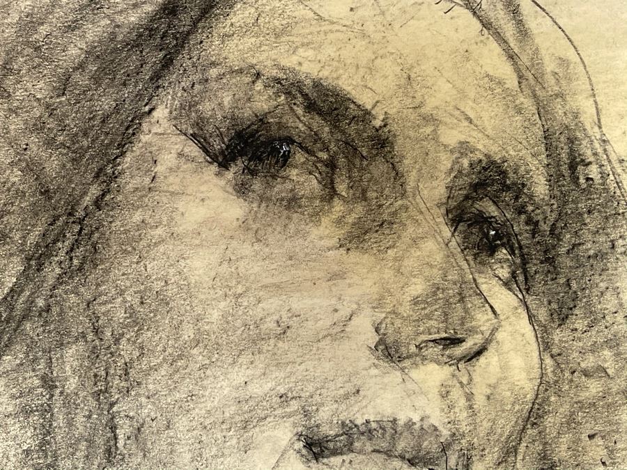 Max Turner Unsigned Original Face Portrait Drawing On Paper 12 X 15 [Photo 7]