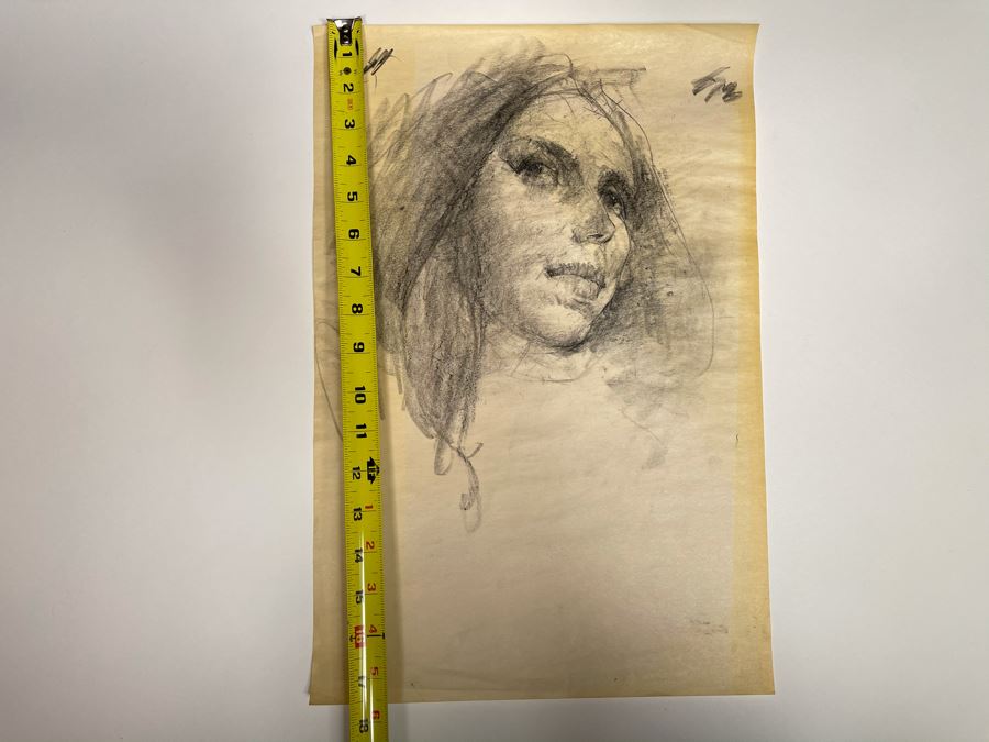 Max Turner Unsigned Original Face Portrait Drawing On Paper 12 X 15 [Photo 11]