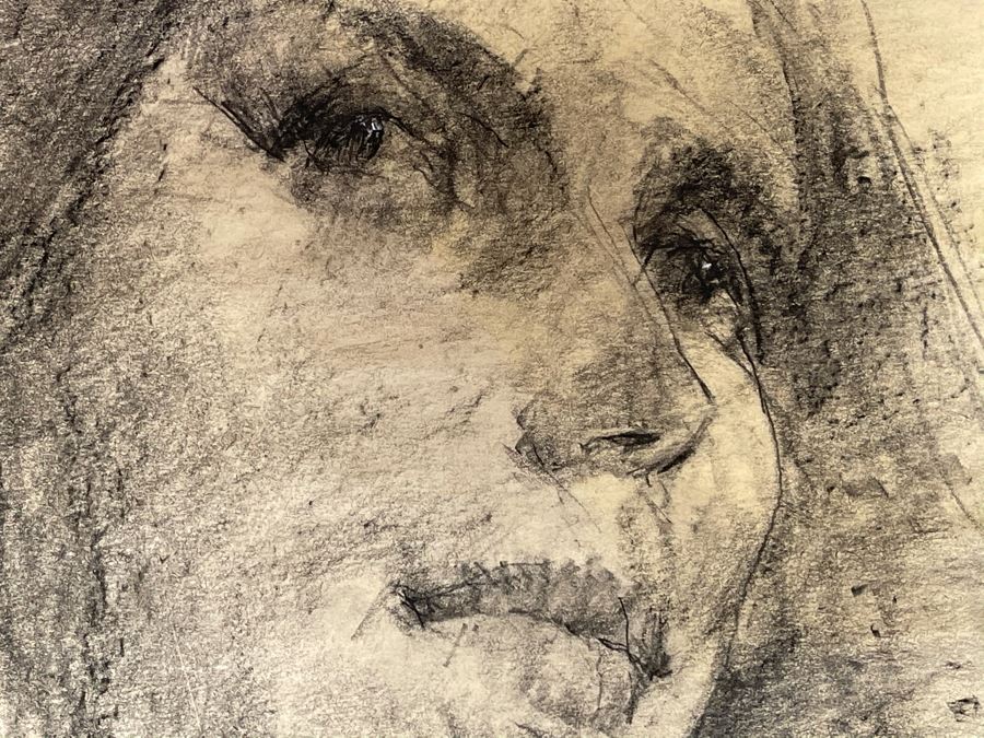 Max Turner Unsigned Original Face Portrait Drawing On Paper 12 X 15 [Photo 9]