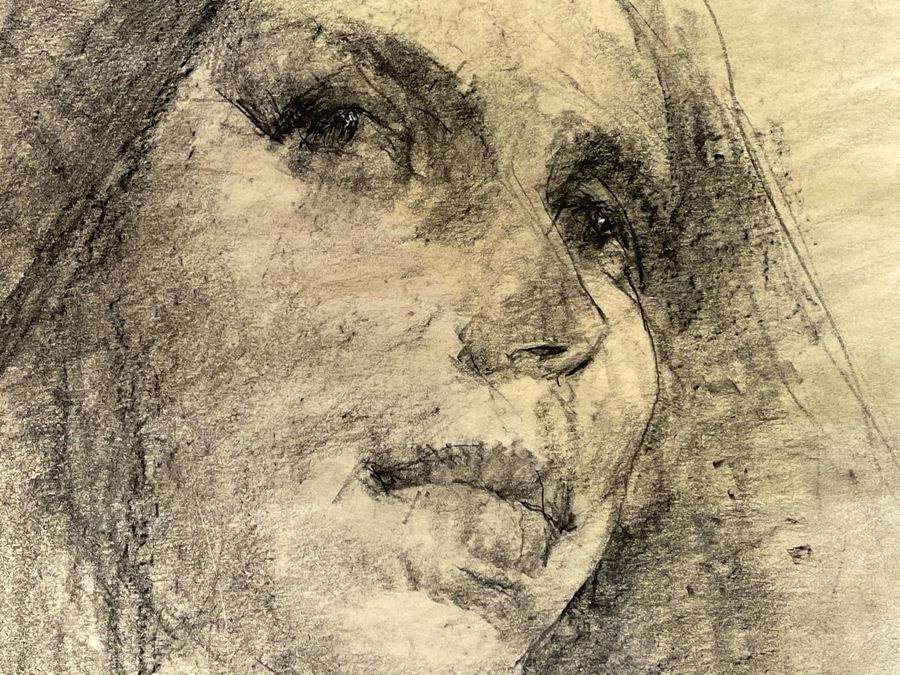 Max Turner Unsigned Original Face Portrait Drawing On Paper 12 X 15 [Photo 6]