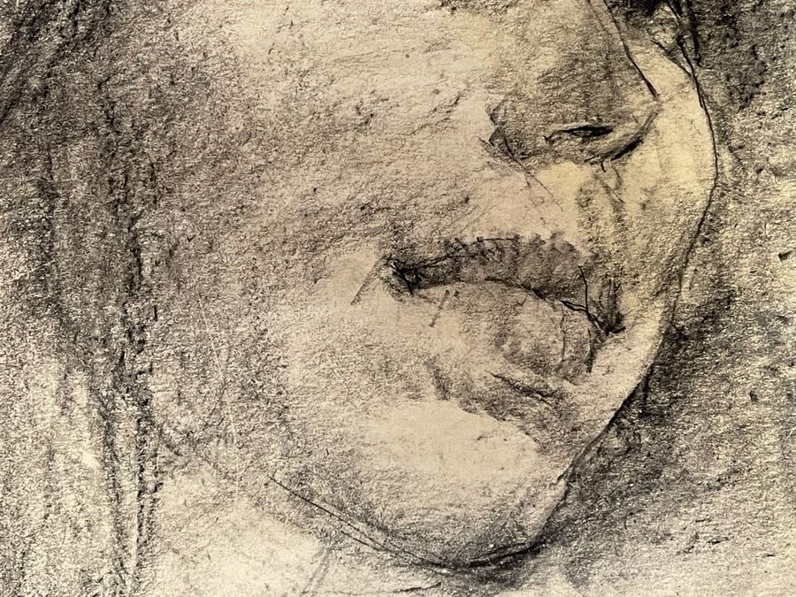 Max Turner Unsigned Original Face Portrait Drawing On Paper 12 X 15 [Photo 8]