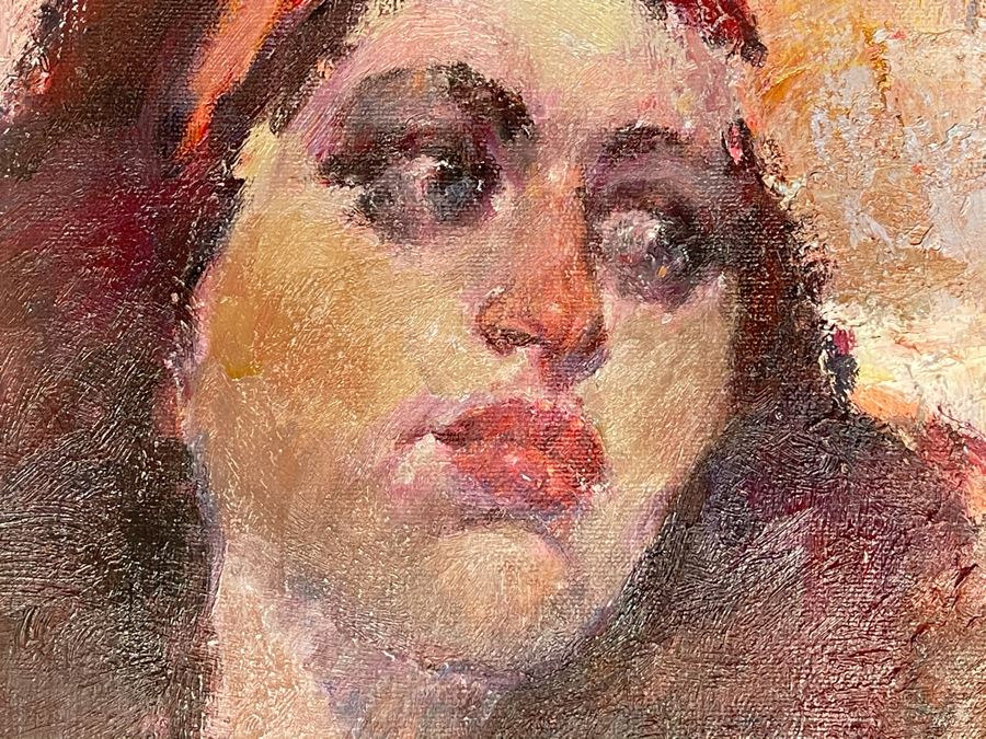 Max Turner Unsigned Original Face Portrait Painting On Canvas 14 X 18 [Photo 7]