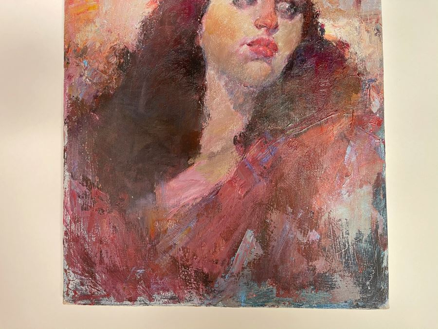 Max Turner Unsigned Original Face Portrait Painting On Canvas 14 X 18 [Photo 5]