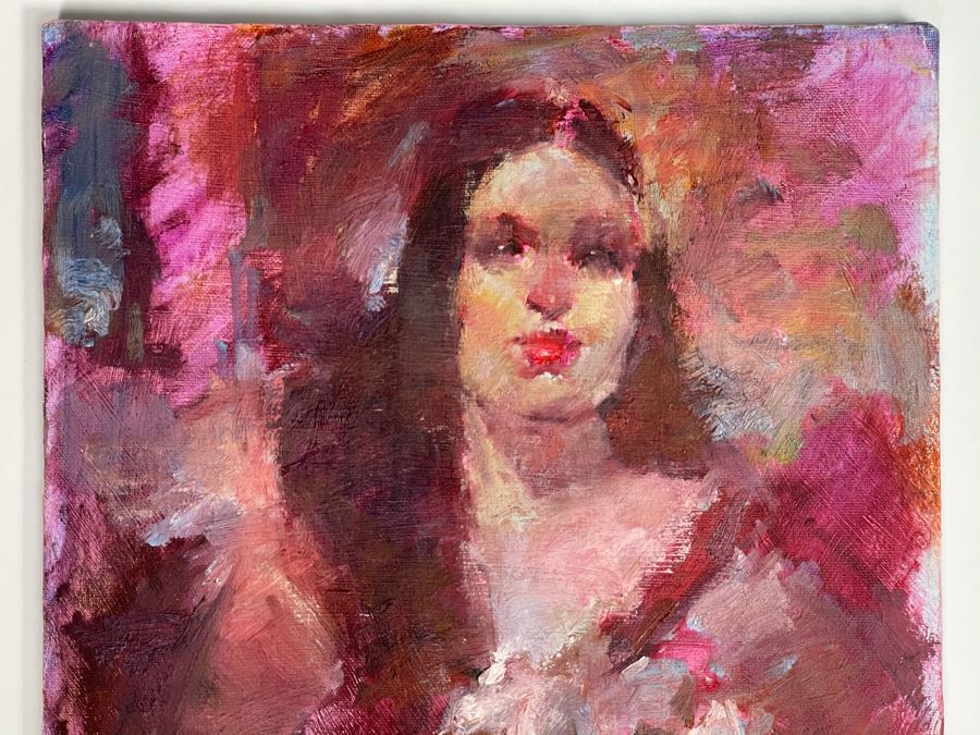 Max Turner Unsigned Original Face Portrait Painting On Canvas 12 X 16 [Photo 4]