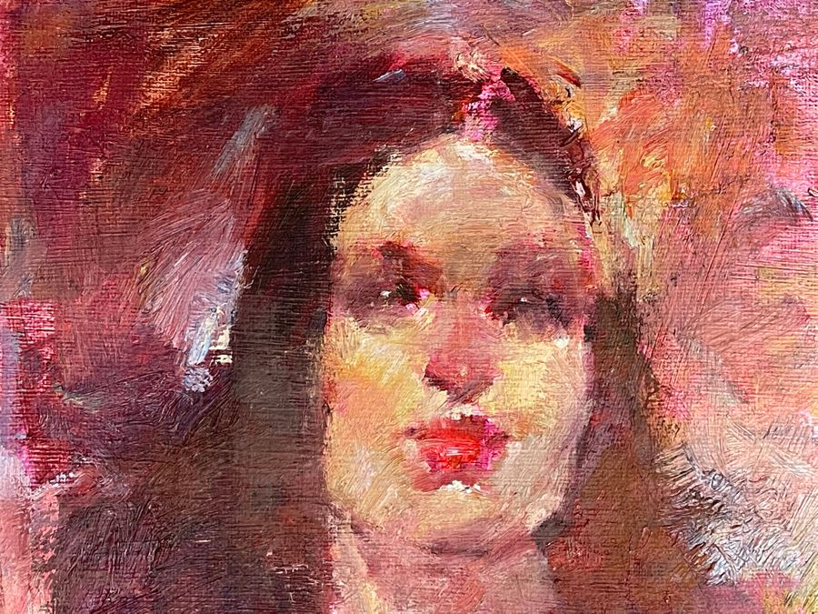 Max Turner Unsigned Original Face Portrait Painting On Canvas 12 X 16 [Photo 6]