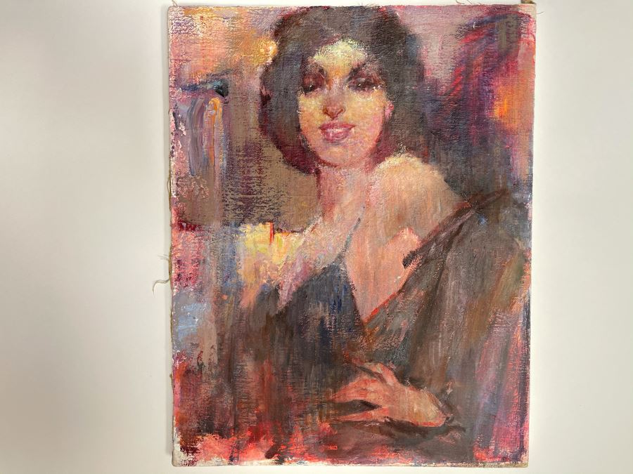 Max Turner Unsigned Original Face Portrait Painting On Canvas 14 X 18 [Photo 2]