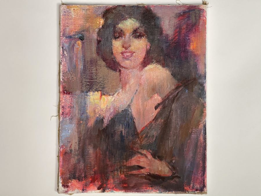 Max Turner Unsigned Original Face Portrait Painting On Canvas 14 X 18 [Photo 3]