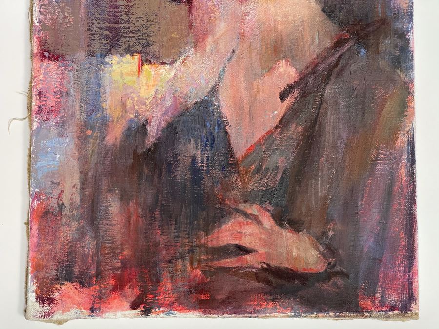 Max Turner Unsigned Original Face Portrait Painting On Canvas 14 X 18 [Photo 7]