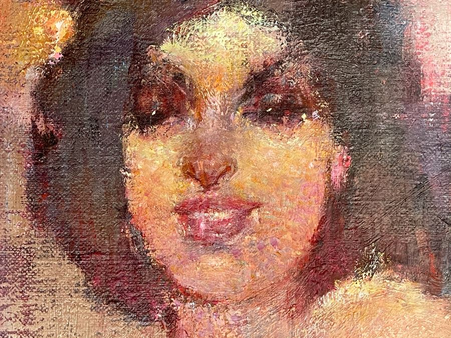 Max Turner Unsigned Original Face Portrait Painting On Canvas 14 X 18 [Photo 6]