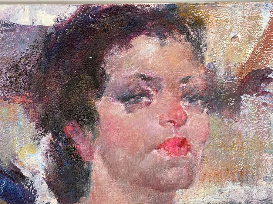 Max Turner Signed Original Face Portrait Painting On Canvas 16 X 20 [Photo 6]