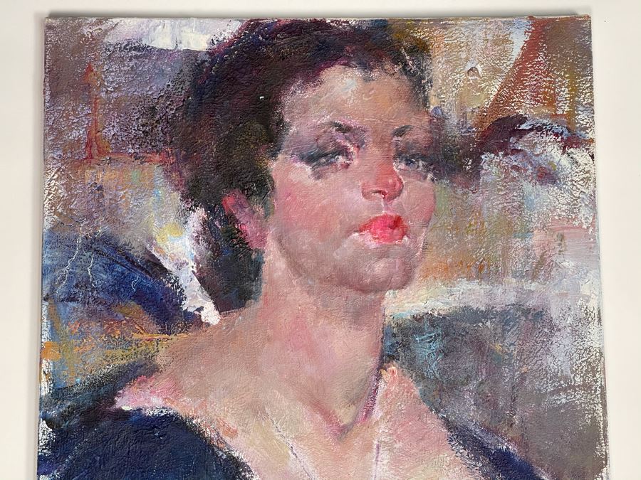 Max Turner Signed Original Face Portrait Painting On Canvas 16 X 20 [Photo 12]