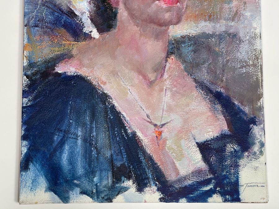 Max Turner Signed Original Face Portrait Painting On Canvas 16 X 20 [Photo 11]