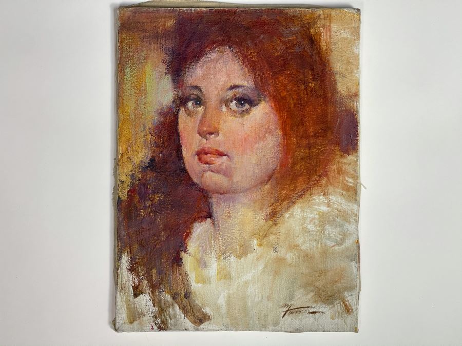 Max Turner Signed Original Face Portrait Painting On Canvas 12 X 16 [Photo 4]