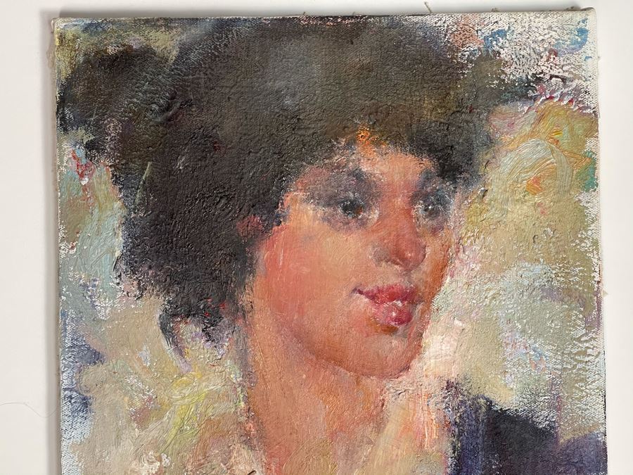 Max Turner Signed Original Face Portrait Painting On Canvas 12 X 16 [Photo 4]