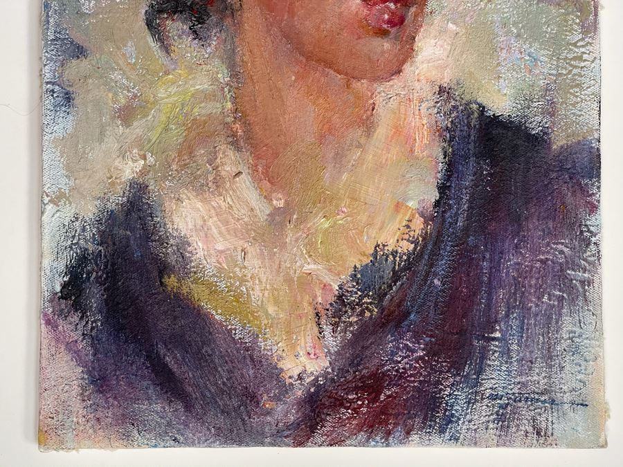 Max Turner Signed Original Face Portrait Painting On Canvas 12 X 16 [Photo 7]