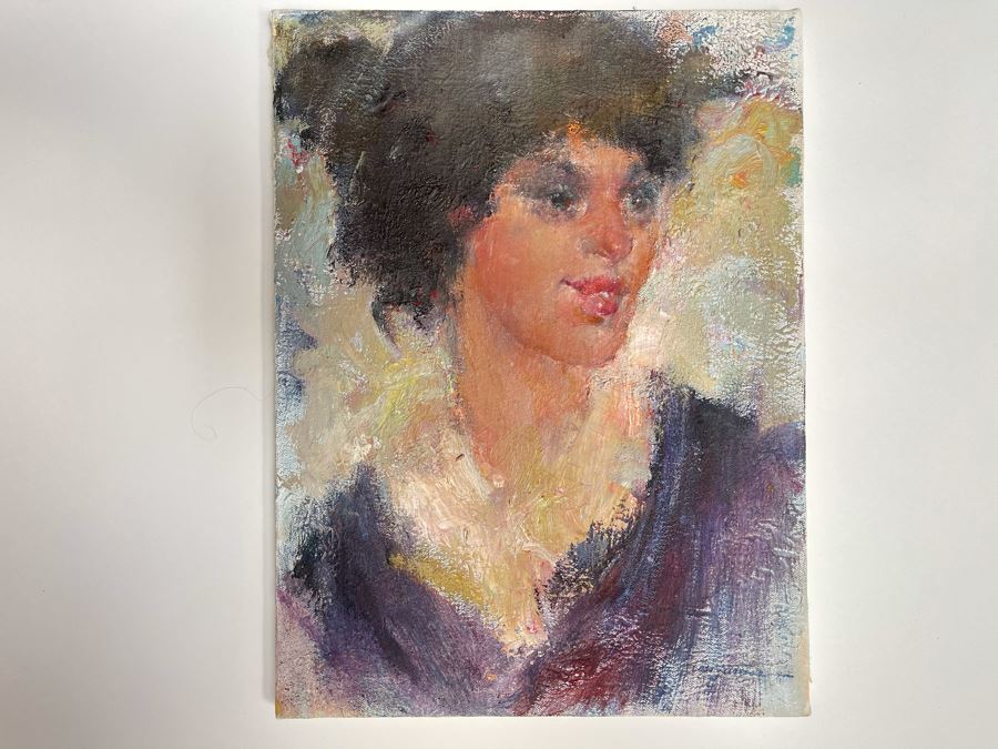 Max Turner Signed Original Face Portrait Painting On Canvas 12 X 16 [Photo 2]