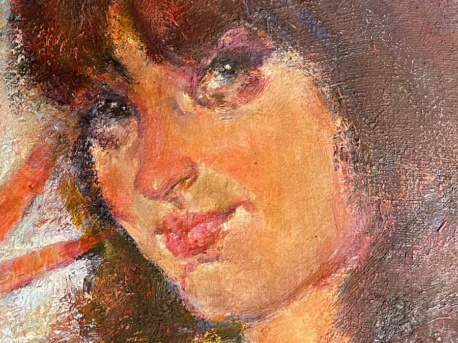 Max Turner Signed Original Face Portrait Painting On Canvas 16 X 20 [Photo 7]