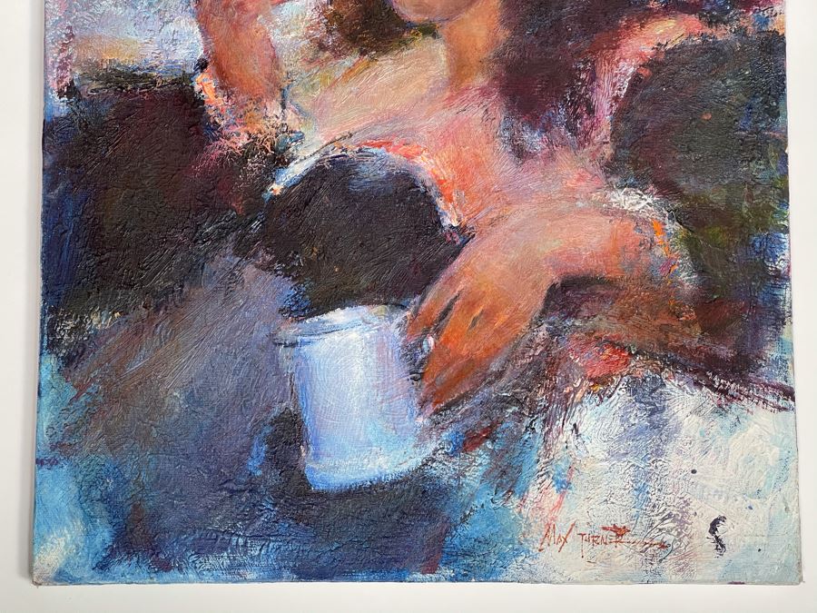 Max Turner Signed Original Face Portrait Painting On Canvas 16 X 20 [Photo 9]