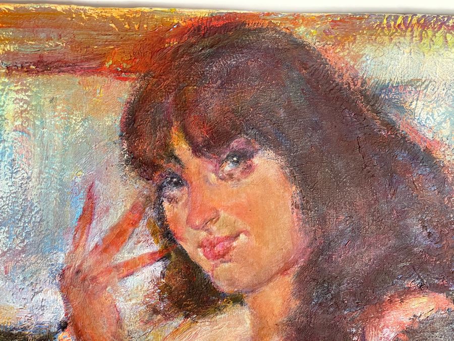 Max Turner Signed Original Face Portrait Painting On Canvas 16 X 20 [Photo 5]