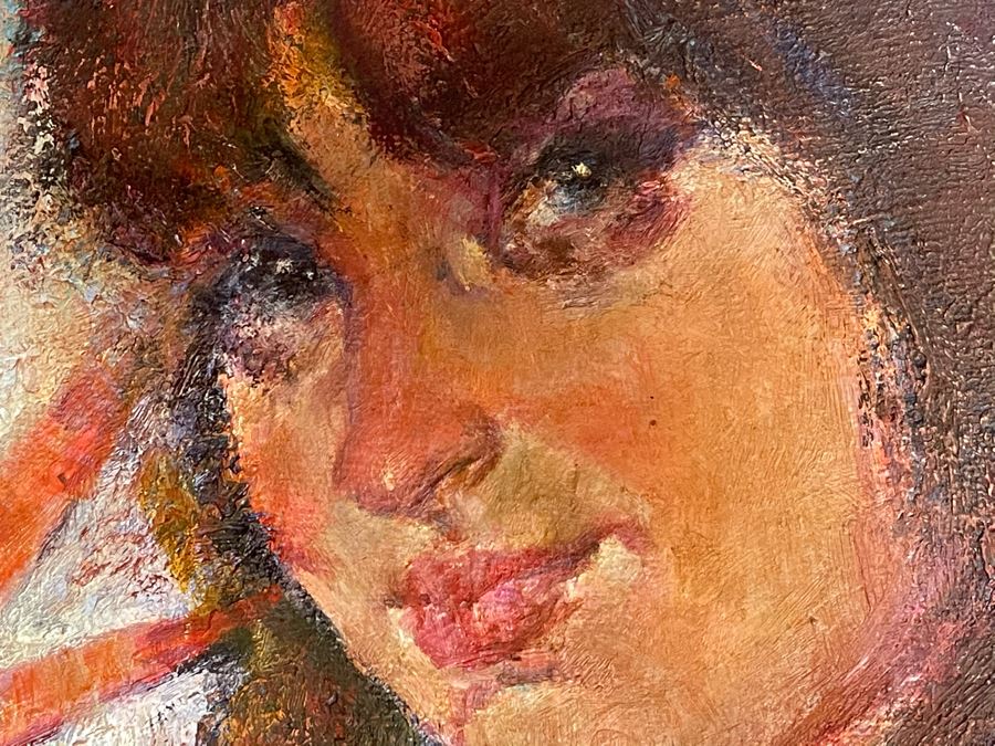 Max Turner Signed Original Face Portrait Painting On Canvas 16 X 20 [Photo 8]