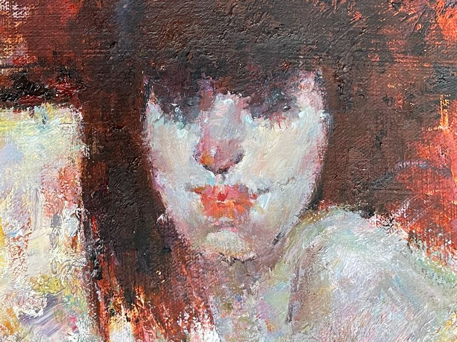 Max Turner Unsigned Original Face Portrait Painting On Canvas 16 X 20 [Photo 7]