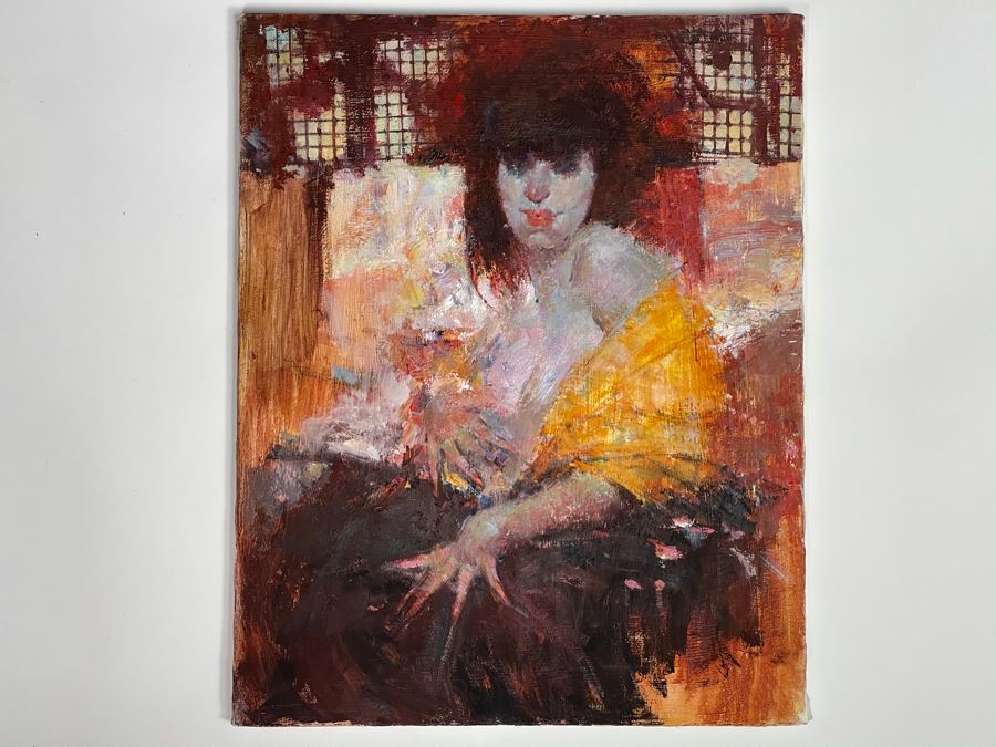 Max Turner Unsigned Original Face Portrait Painting On Canvas 16 X 20 [Photo 4]