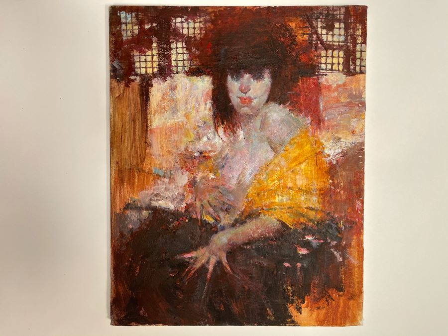 Max Turner Unsigned Original Face Portrait Painting On Canvas 16 X 20 [Photo 2]