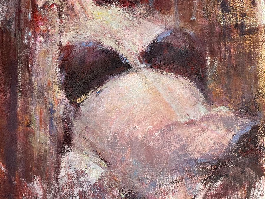 Max Turner Unsigned Original Face Portrait Painting On Canvas 20 X 24 [Photo 8]