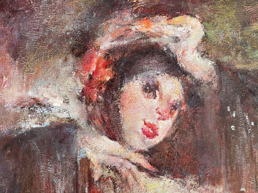 Max Turner Unsigned Original Face Portrait Painting On Canvas 20 X 24 [Photo 4]