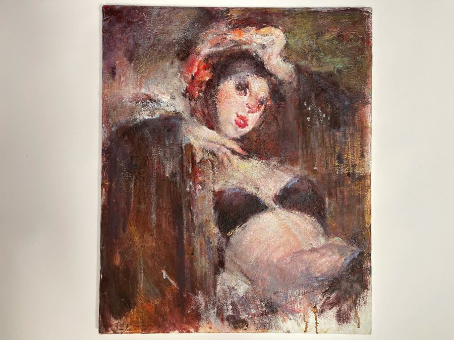 Max Turner Unsigned Original Face Portrait Painting On Canvas 20 X 24 [Photo 2]