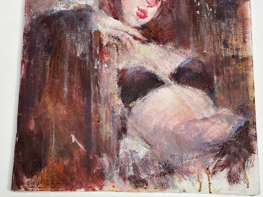 Max Turner Unsigned Original Face Portrait Painting On Canvas 20 X 24 [Photo 10]