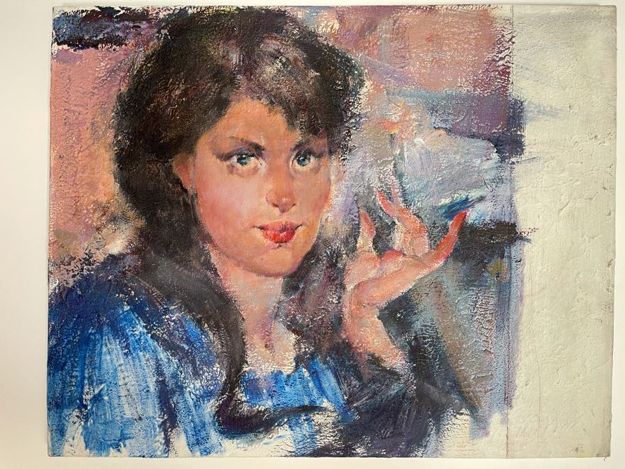 Max Turner Unsigned Original Face Portrait Painting On Canvas 16 X 20 [Photo 2]