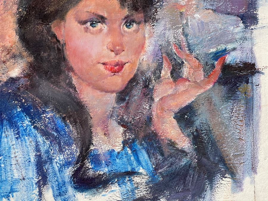 Max Turner Unsigned Original Face Portrait Painting On Canvas 16 X 20 [Photo 7]