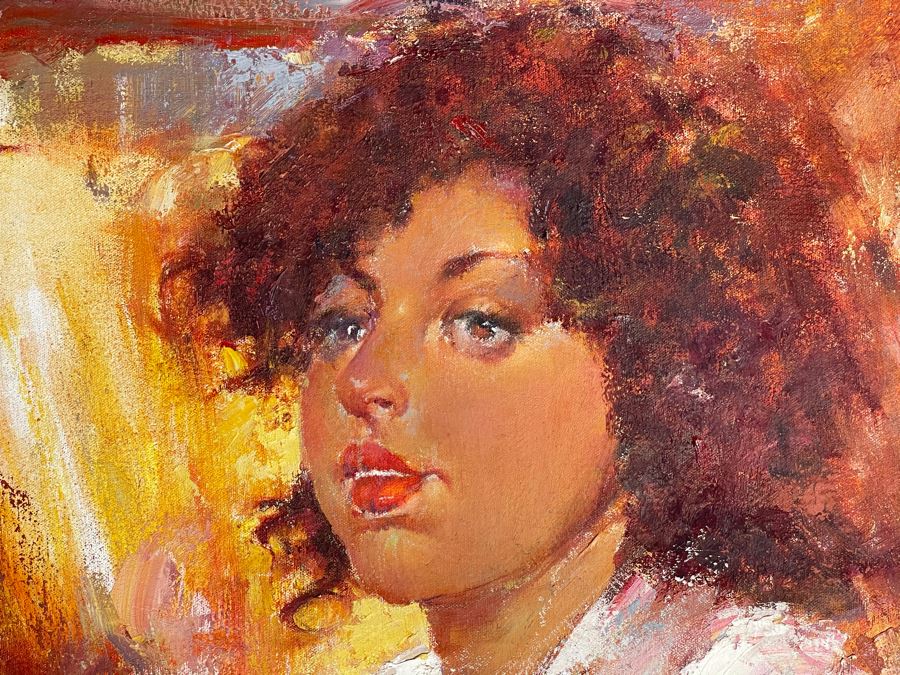 Max Turner Signed Original Face Portrait Painting On Canvas 16 X 20 [Photo 4]