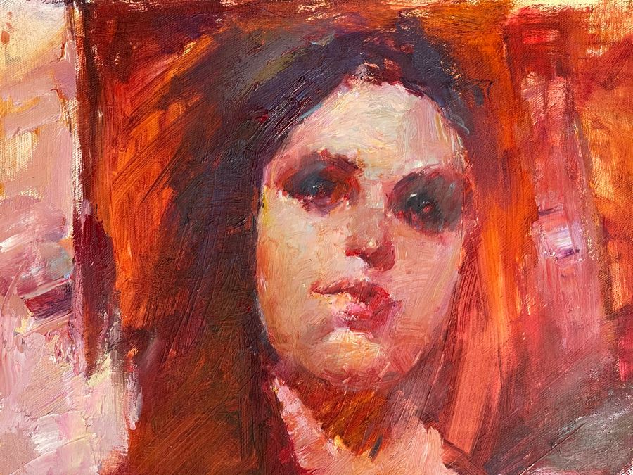 Max Turner Unsigned Original Face Portrait Painting On Canvas 16 X 20 [Photo 4]