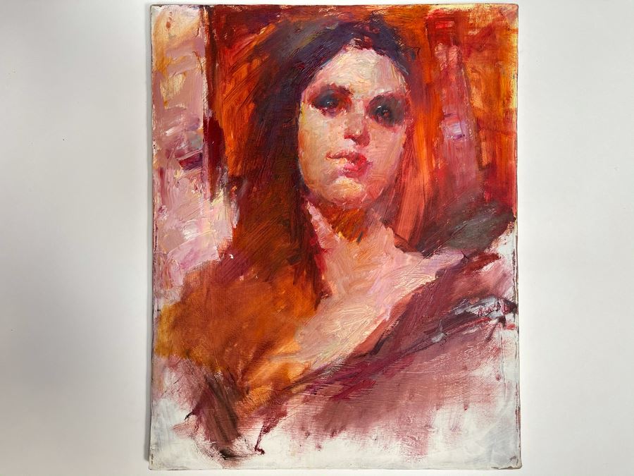 Max Turner Unsigned Original Face Portrait Painting On Canvas 16 X 20 [Photo 2]