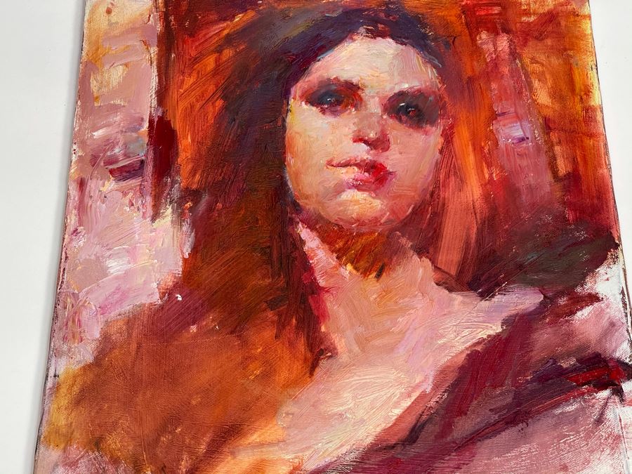 Max Turner Unsigned Original Face Portrait Painting On Canvas 16 X 20 [Photo 9]