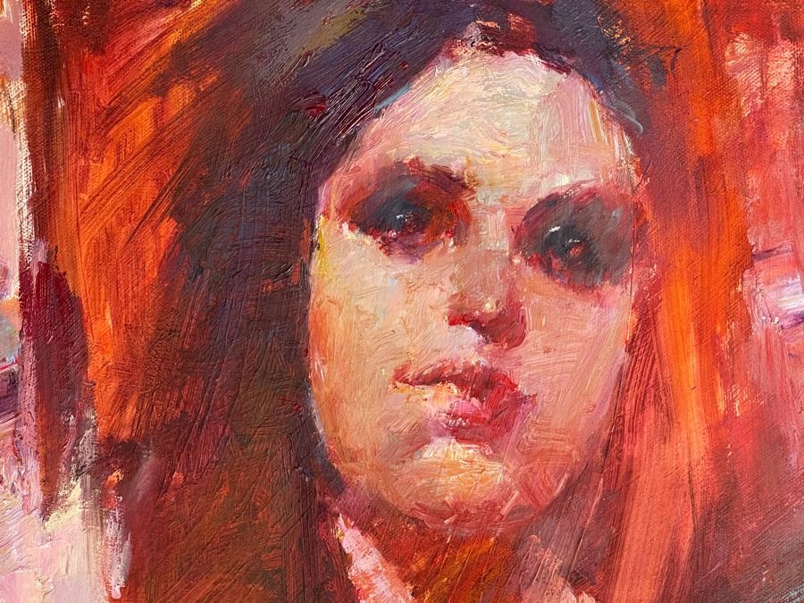 Max Turner Unsigned Original Face Portrait Painting On Canvas 16 X 20 [Photo 5]