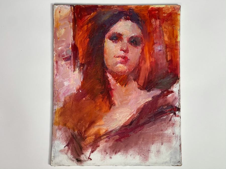 Max Turner Unsigned Original Face Portrait Painting On Canvas 16 X 20 [Photo 3]