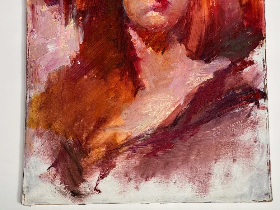 Max Turner Unsigned Original Face Portrait Painting On Canvas 16 X 20 [Photo 8]