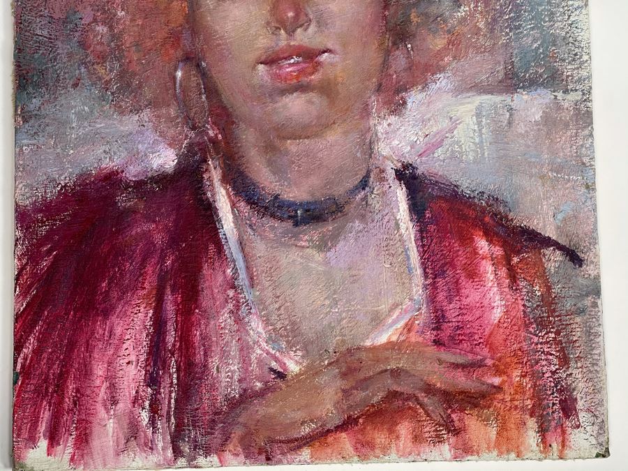 Max Turner Signed Original Face Portrait Painting On Canvas 16 X 20 [Photo 11]