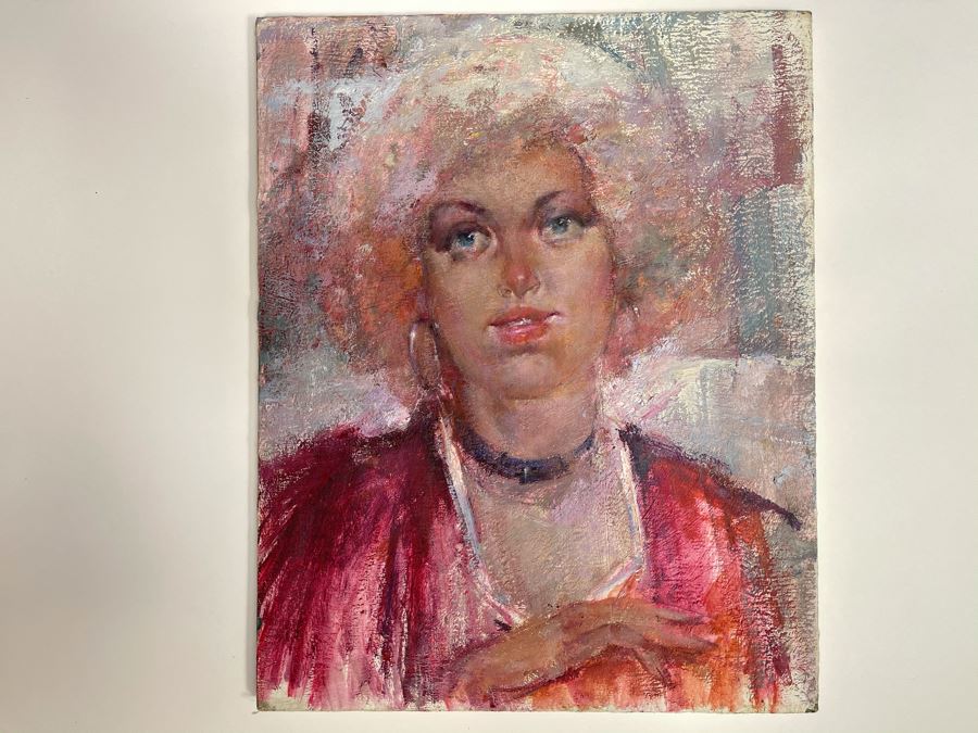 Max Turner Signed Original Face Portrait Painting On Canvas 16 X 20 [Photo 2]