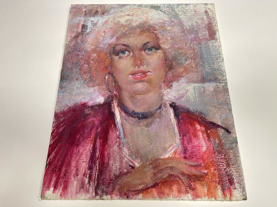 Max Turner Signed Original Face Portrait Painting On Canvas 16 X 20 [Photo 14]