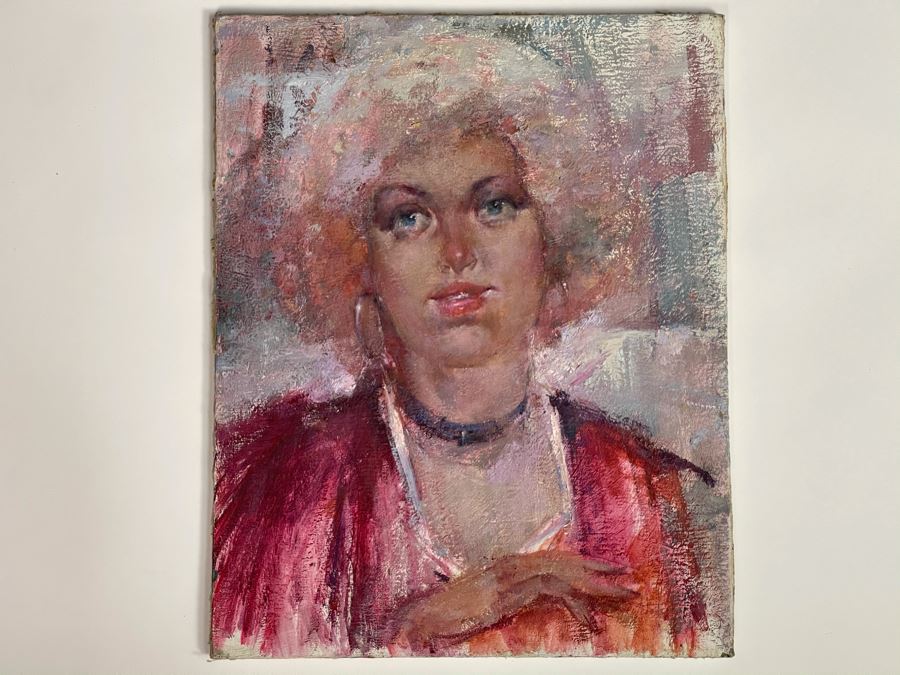 Max Turner Signed Original Face Portrait Painting On Canvas 16 X 20 [Photo 3]