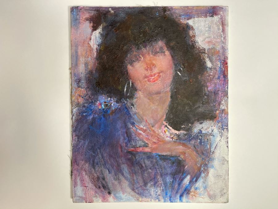 Max Turner Unsigned Original Face Portrait Painting On Canvas 16 X 20 [Photo 2]