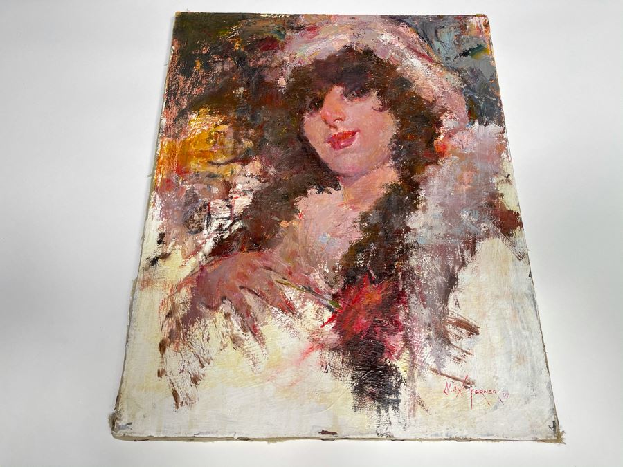 Max Turner Signed Original Face Portrait Painting On Canvas 16 X 20 [Photo 10]