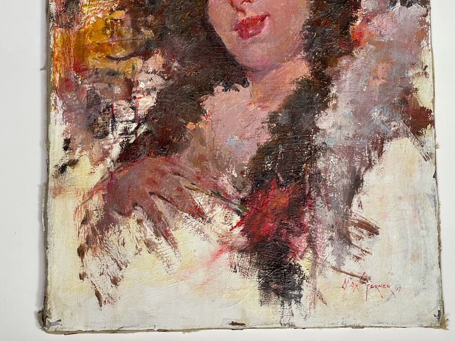 Max Turner Signed Original Face Portrait Painting On Canvas 16 X 20 [Photo 8]