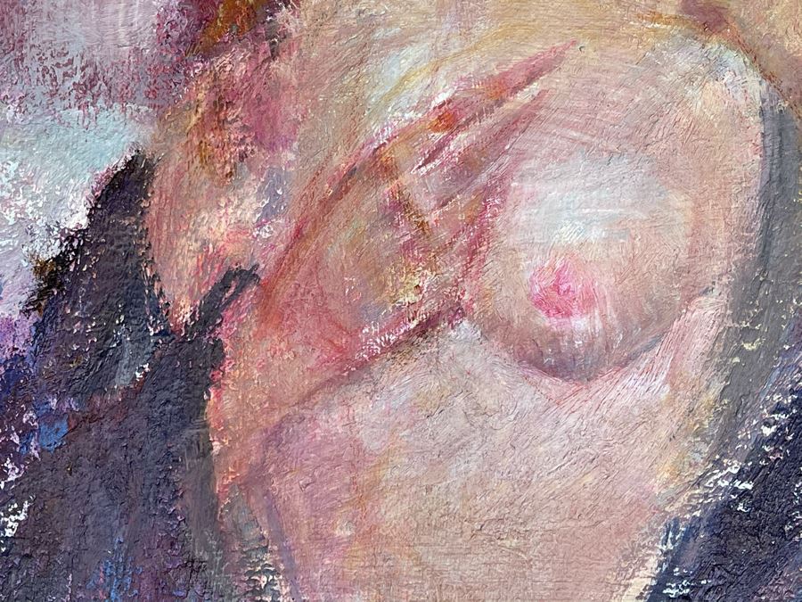 Max Turner Signed Original Nude Portrait Painting On Canvas 16 X 20 [Photo 7]